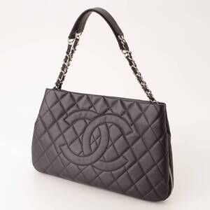 Chanel Bag Shoulder Leather Black One Soft Hobo Caviar